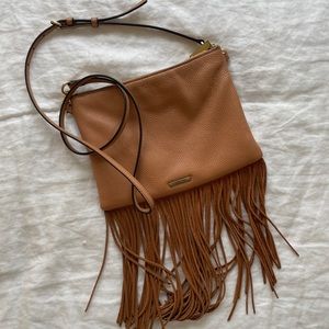 Rebecca Minkoff | Genuine Leather Tan Fringe Crossbody Bag